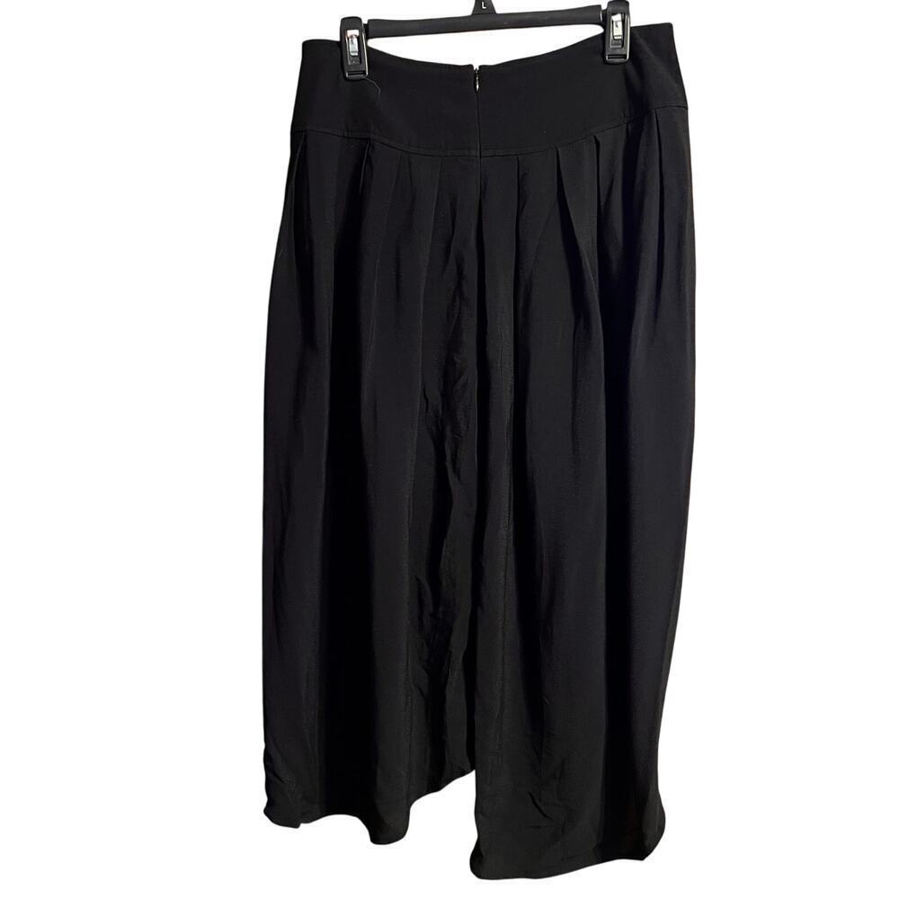 Anthropologie Elevenses Black Slit Leg Gaucho Capri Pants. Viscose/Rayon Size 8